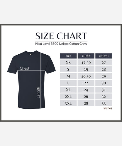 Next Level 3600 Premium Soft Tshirt (40-59 Shirts)