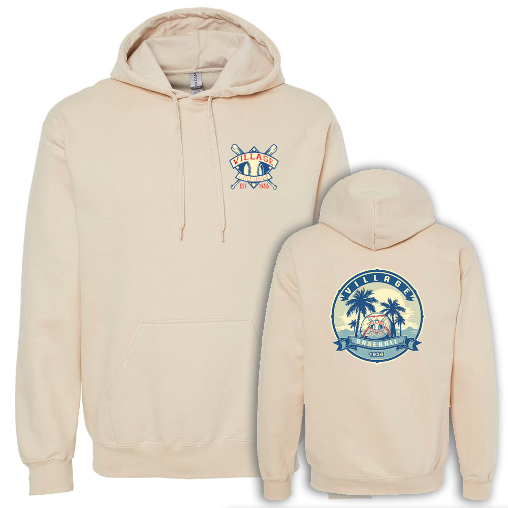Village Baseball Sunset Hoodie - Front and Back printed