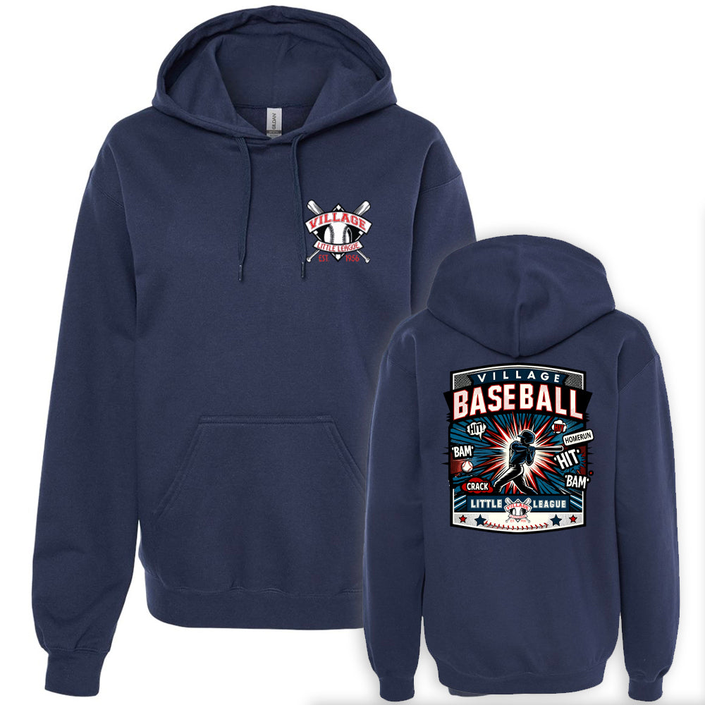 Village Baseball Comic Hoodie - Front and Back print