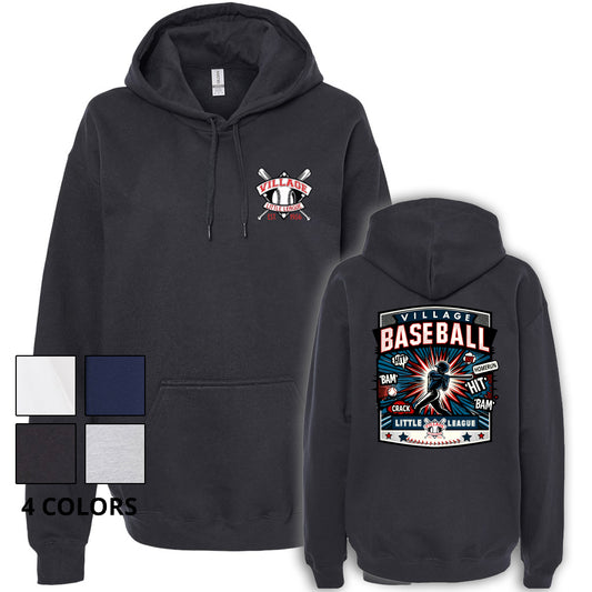 Village Baseball Comic Hoodie - Front and Back print