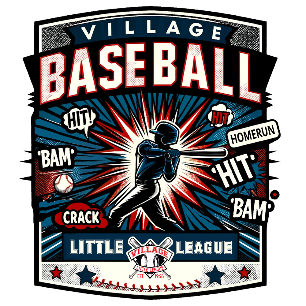 Village Baseball Comic Tee - Front and Back print