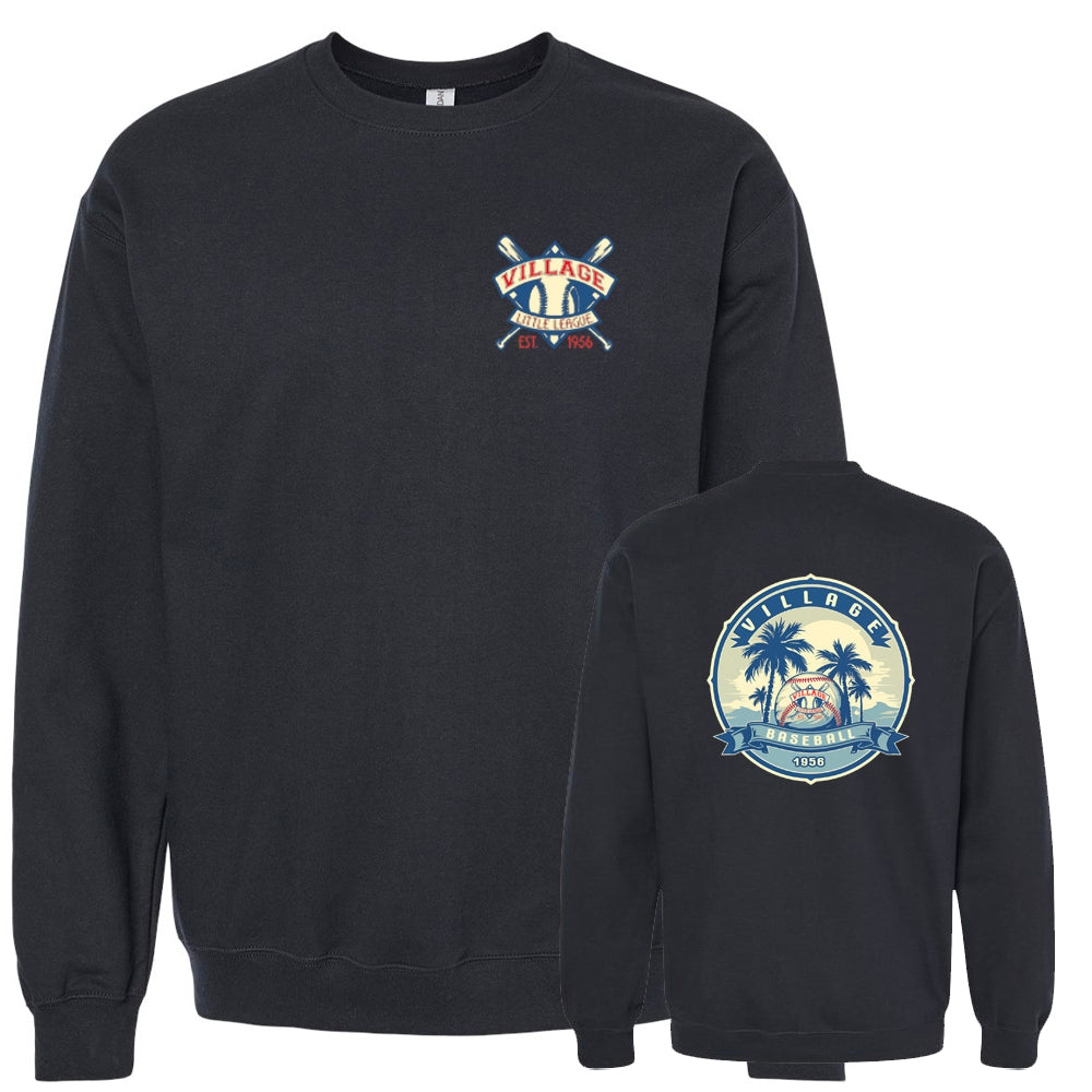 Village Baseball Sunset Sweatshirt - Front and Back print