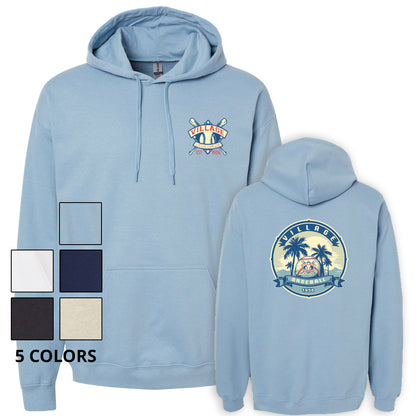 Village Baseball Sunset Hoodie - Front and Back printed